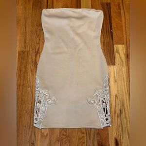 Elegant Cream Strapless Dress